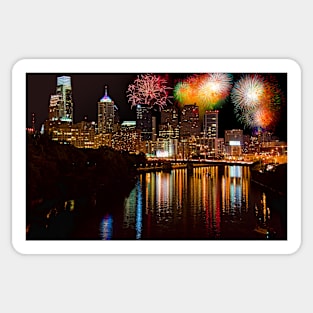 Pennsylvania. Philadelphia. Independence Day Fireworks. Sticker